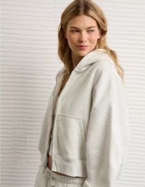 AE Full-Zip Balloon Sleeve Hoodie at American Eagle